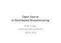 Open Source in Distributed Manufacturing