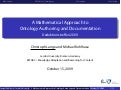 A Mathematical Approach to Ontology Authoring and Documentation
