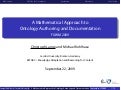 A Mathematical Approach to Ontology Authoring and Documentation
