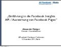 „Einführung in die Facebook Insights API / Auswertung von Facebook Pages“ (by Alexander Peiniger @AllFacebook Developer Conference)
