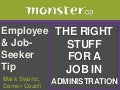Right Stuff for Job In Admin.
