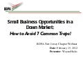 Small Business Opportunities in a Down Market