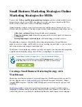 Small business marketing strategies