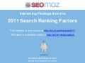 Interesting Data from the 2011 Ranking Factors