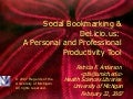 Social Bookmarking & Del.icio.us:  A Personal and Professional Productivity Tool