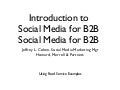 Introduction to Social Media B2B with Food Service Examples