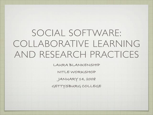 Social Software in Education