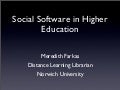 Social Software in Higher Education