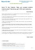 Social TV: How Facebook, Twitter and connected television transform global TV advertising, pay-TV, EPGs and broadcasting