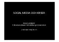 Sociala Medier Och Krishantering