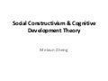 Social Constructivism & Cognitive Development Theory