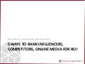 5 Ways To Rank influencers, Competitors, online media for ROI
