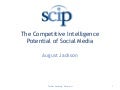 Social Media for Competitive Intelligence