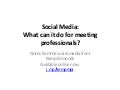 Social Media for Meeting Professionals
