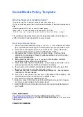 Social Media Policy Template