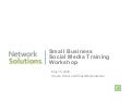 Social Media Training Workshop for Small Business