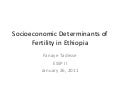 Socioeconomic determinants of fertility in ethiopia