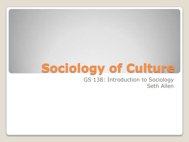 Sociology of culture