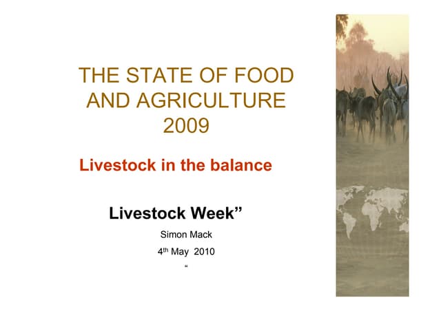 The State of Food and Agriculture 2009