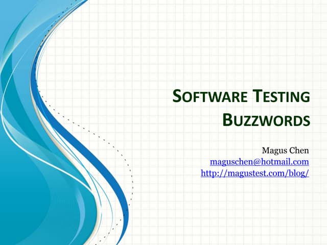 Software testing buzzwords