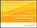 Managing Performance in a Virtual Environment