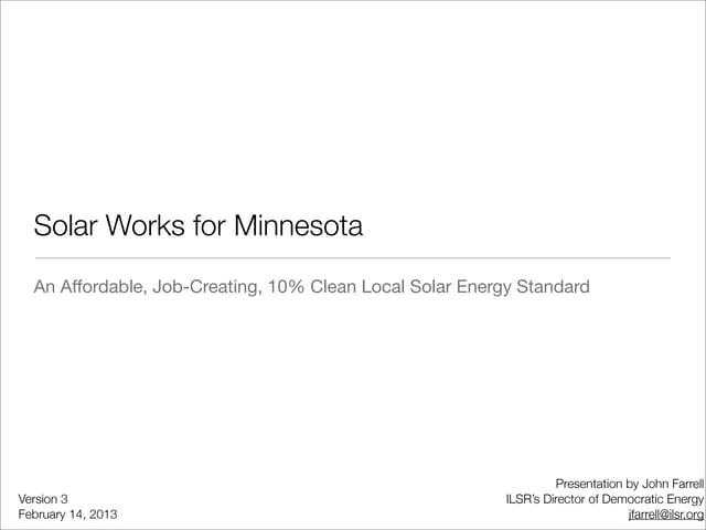 Solar Works for Minnesota