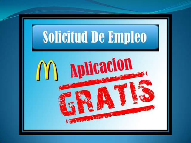 Solicitud de empleo mcdonalds