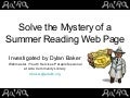 Solve the Mystery of a Summer Reading Web Page