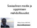 Sosiaalinen media ja oppimisen mahdollisuudet