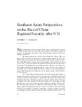 Southeast asian perspectives on the rise of china