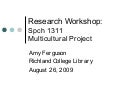 Research Workshop: Speech Multicultural Project