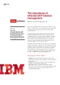The importance of effective SAP solution management