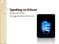 Speaking To Inform