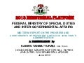 #MP2013 Presentation by the Minister Special Duties & Intergovernmental Affairs