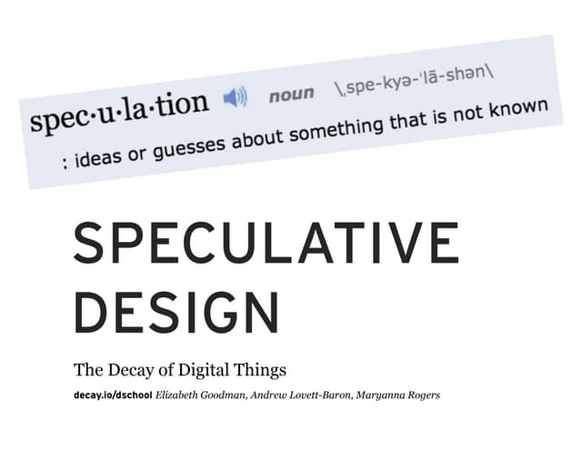 Speculative design 