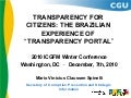 Spinelli transparency for citizens the brazilian experience of transparency portal