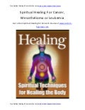 Spiritual healing for cancer