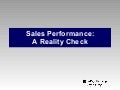 Sales Performance: A Reality Check