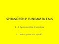 Sponsorship Fundamentals
