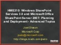 Spring 2007 SharePoint Connections Oleson Advanced Administration and Planning by Joel Oleson