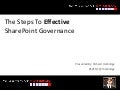 The Steps To Effective Governance - SharePoint Saturday New York
