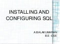 Sql installation