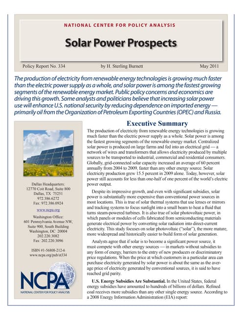 Solar Power Prospects