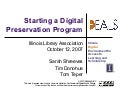 Starting a Digital Preservation Program