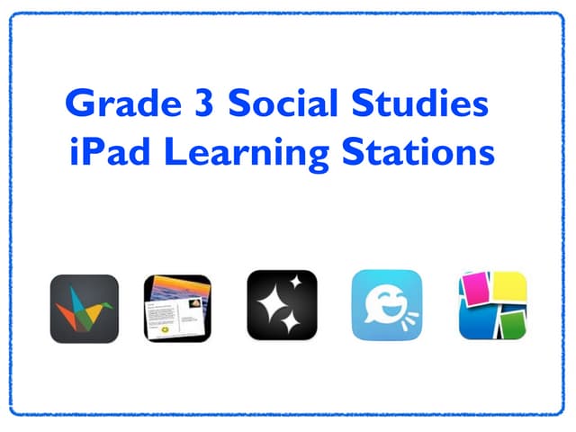 Grade 3 Social Studies: iPad Statio...