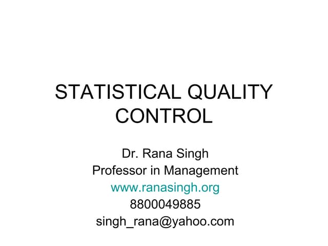Statistical Quality Control