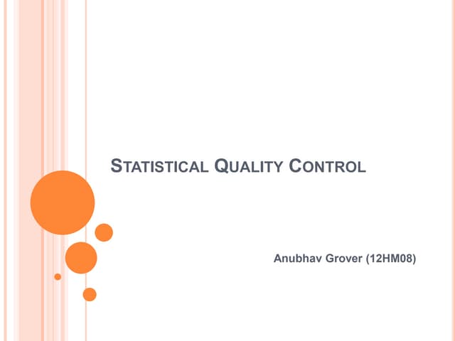 Statistical quality control