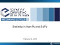 NumPy/SciPy Statistics