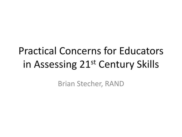 Global Cities Education Network Brian Stecher Assessing 21st Century Skills