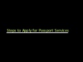 Steps to apply for passport services